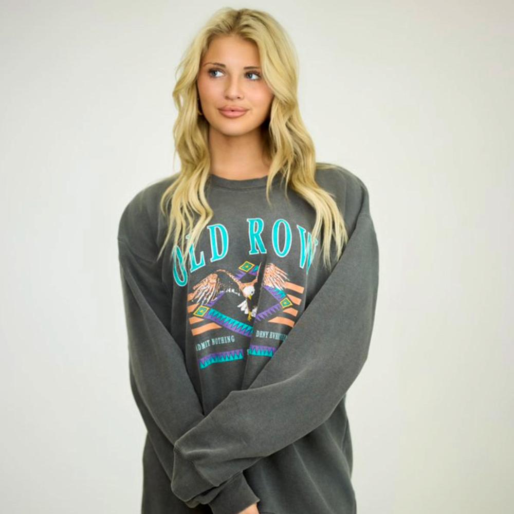 The Bald Eagle Pigment Dyed Premium Crewneck-Crewnecks-Old Row Outdoors-Old Row