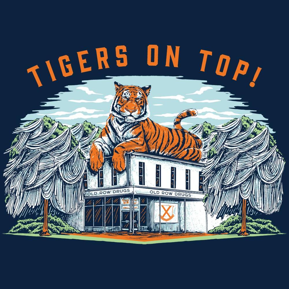 Tigers On Top Football Pocket Tee