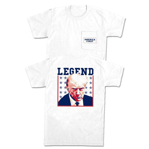 Trump Mugshot Legends II Pocket Tee-T-Shirts-Old Row Legends-White-S-Old Row