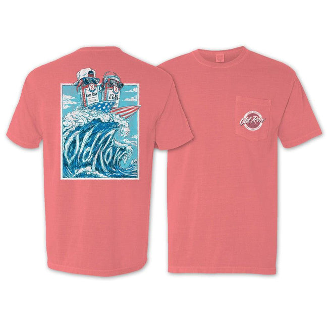 Bad Day To Be A Beer Surf's Up Pocket Tee-T-Shirts-BDTBAB-Pink-S-Old Row