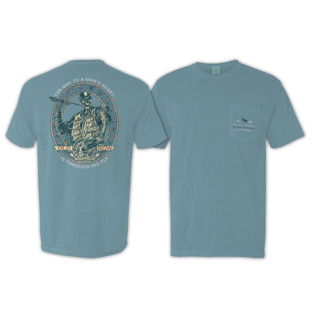 Old Row Outdoors Fly Fishing Skeleton Pocket Tee-T-Shirts-Old Row Outdoors-Old Row