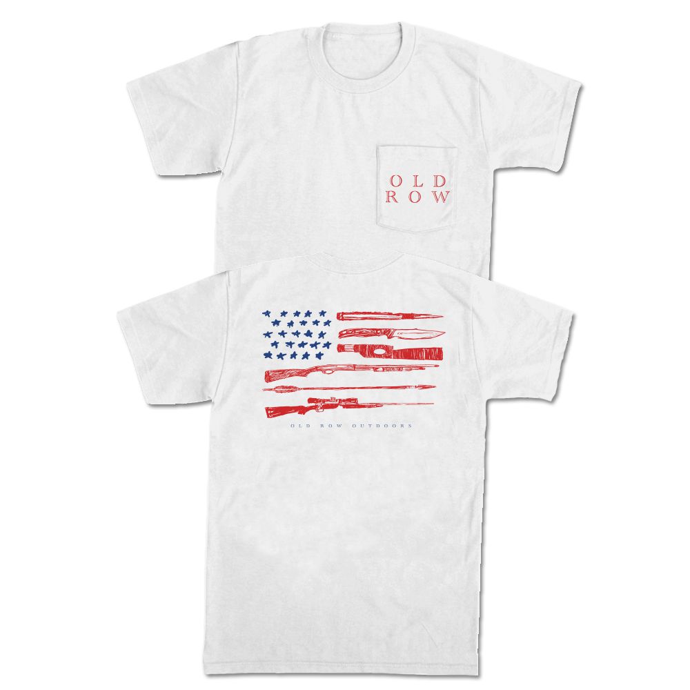Old Row Outdoors Hunting USA Pocket Tee-T-Shirts-Old Row Outdoors-White-S-Old Row