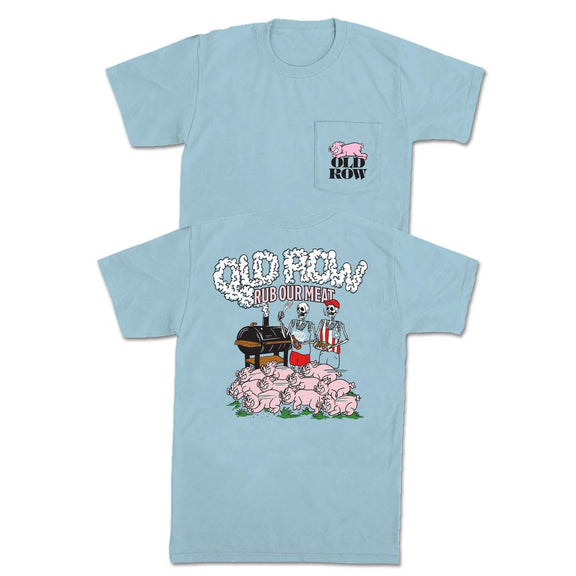 The Smokin' Meats 2.0 Pocket Tee-T-Shirts-Old Row-Light Blue-S-Old Row