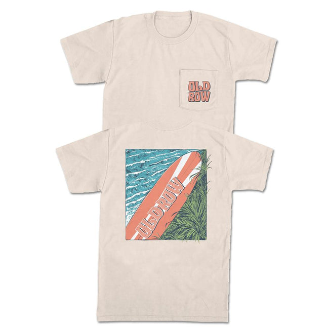 Old Row Surfboard Pocket Tee-T-Shirts-The Novelty Collection-Ivory-S-Old Row