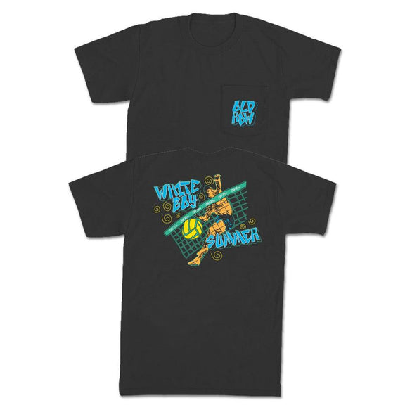 White Boy Summer Volleyball Pocket Tee-T-Shirts-The Novelty Collection-Charcoal-S-Old Row