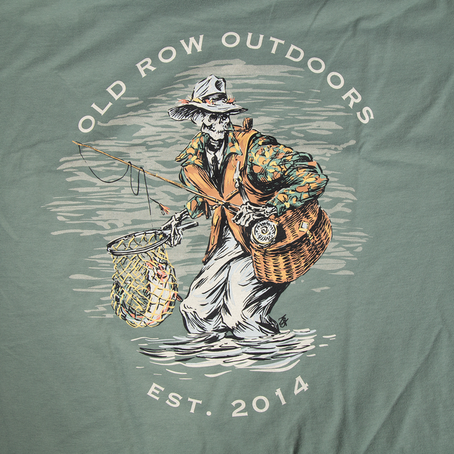 Old Row Outdoors Fishing Skeleton Pocket Tee