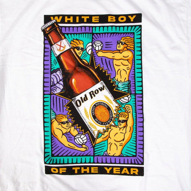 White Boy Of The Year Volleyball Pocket Tee-T-Shirts-The Novelty Collection-Old Row