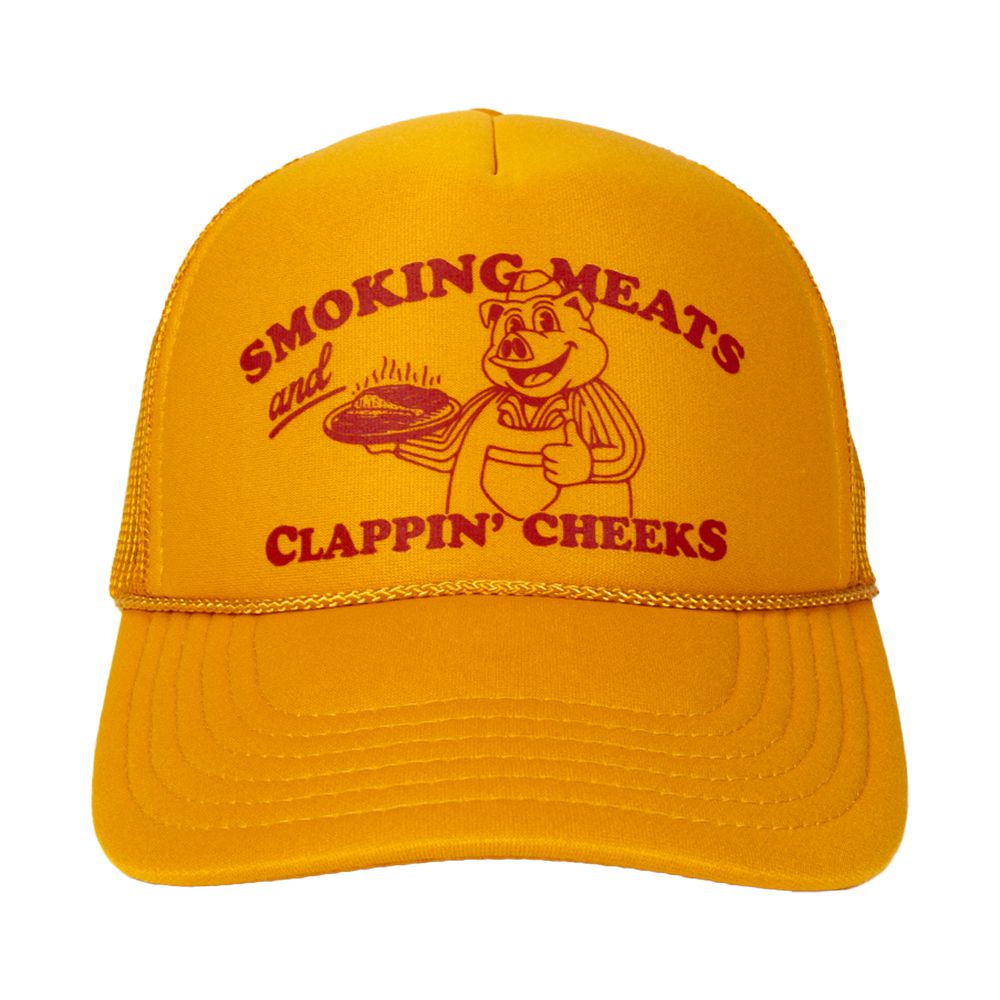 Smokin' Meats Trucker Hat-Hats-The Novelty Collection-Gold-One Size-Old Row