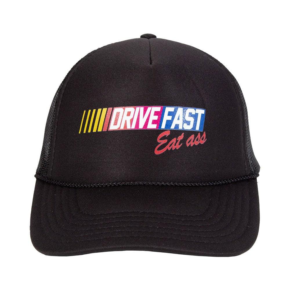 Drive Fast Eat Ass Trucker Hat-Hats-Old Row Racing-Black-One Size-Old Row