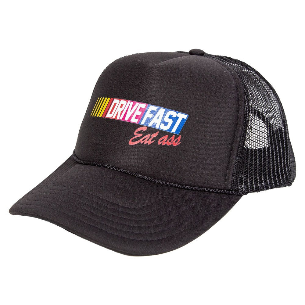 Drive Fast Eat Ass Trucker Hat-Hats-Old Row Racing-Black-One Size-Old Row