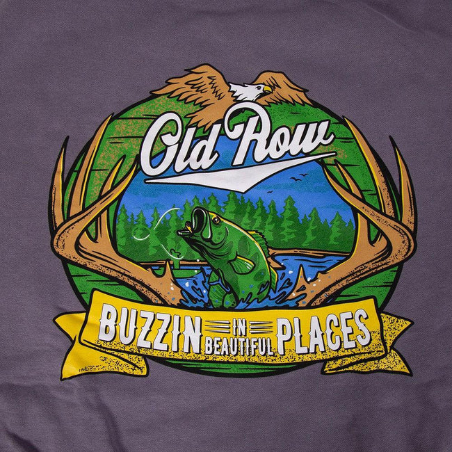 Buzzin' In Beautiful Places Pigment Dyed Crewneck-Crewnecks-Old Row Outdoors-Old Row