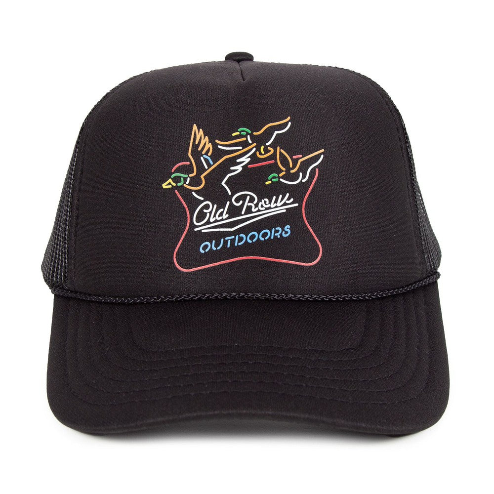 Old Row Outdoors Neon Duck Trucker Hat-Hats-Old Row Outdoors-Black-One Size-Old Row