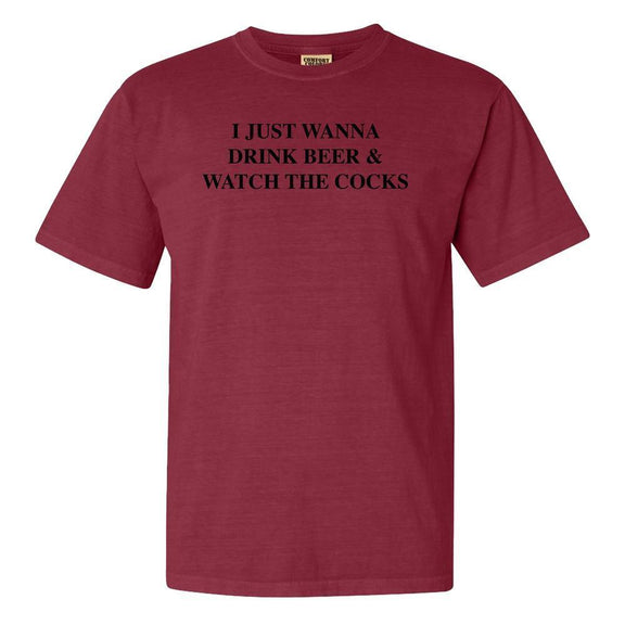 Just Wanna Drink Columbia Tee-T-Shirts-Old Row U-Red-S-Old Row