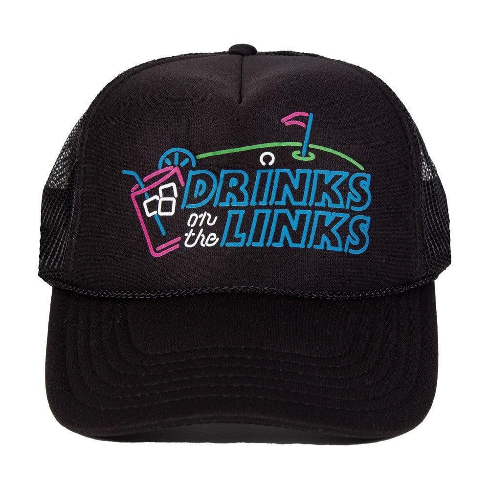 Drinks on the Links Trucker Hat-Hats-Old Row Golf-Black-One Size-Old Row