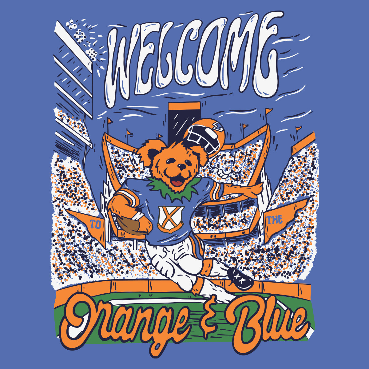 Welcome to the Orange and Blue Pocket Tee