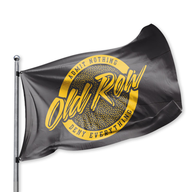 Old Row Retro Circle Flag - Black w/ Gold