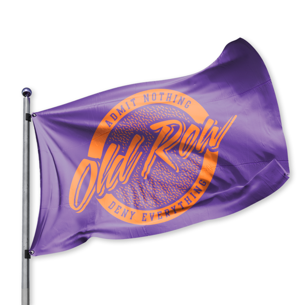Old Row Retro Circle Tailgate Flag - Purple Orange