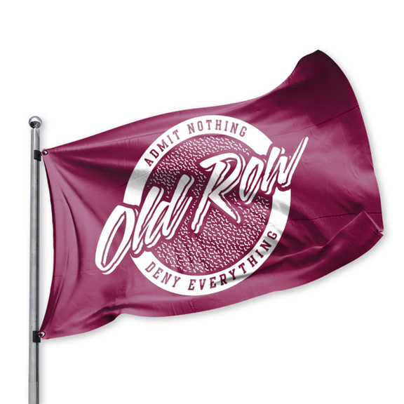 Old Row Retro Circle Flag - Maroon w/ White