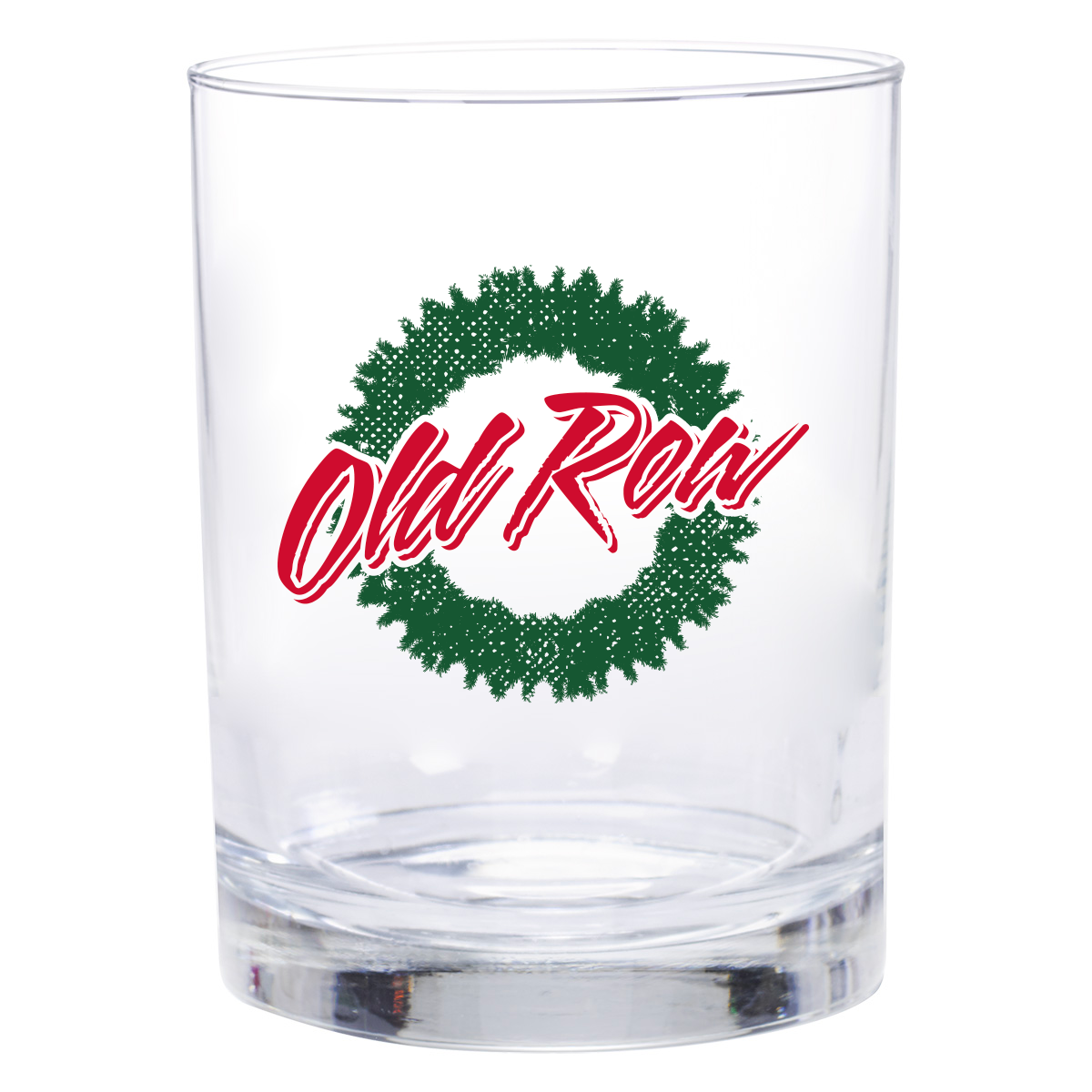 Old Row Christmas Wreath Whiskey Glass
