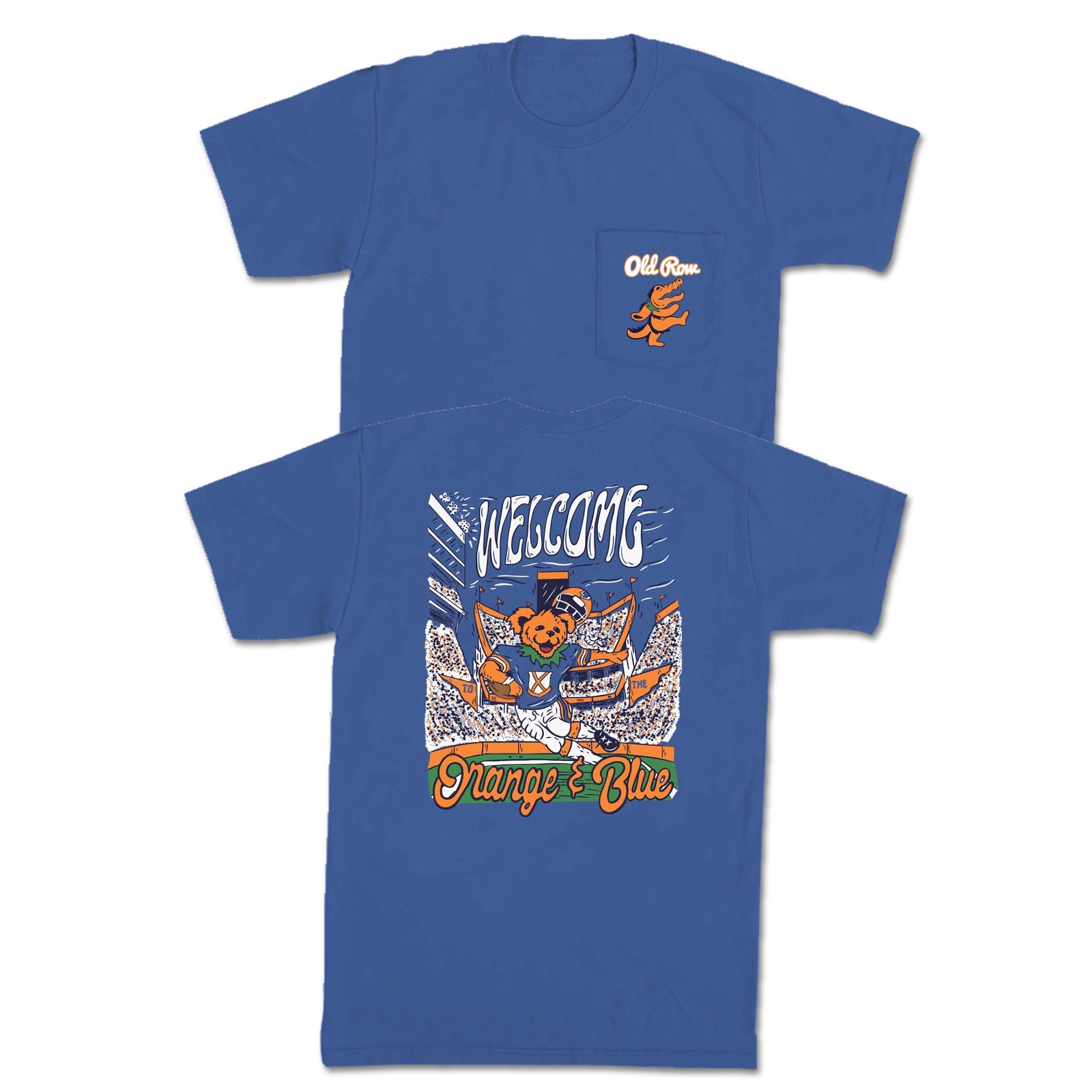 Welcome to the Orange and Blue Pocket Tee