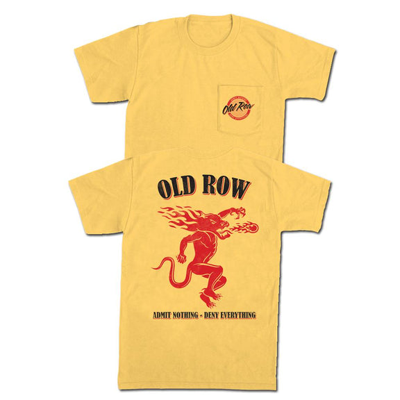 Old Row Spicy Shot Pocket Tee-T-Shirts-The Boozy Collection-Yellow-S-Old Row