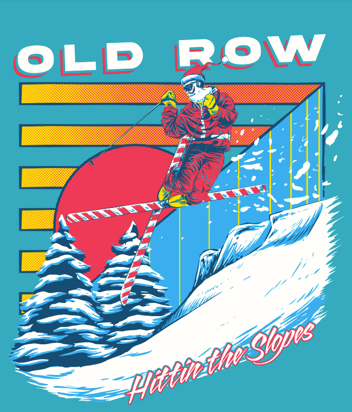 Hitting the Slopes Santa Long Sleeve Pocket Tee