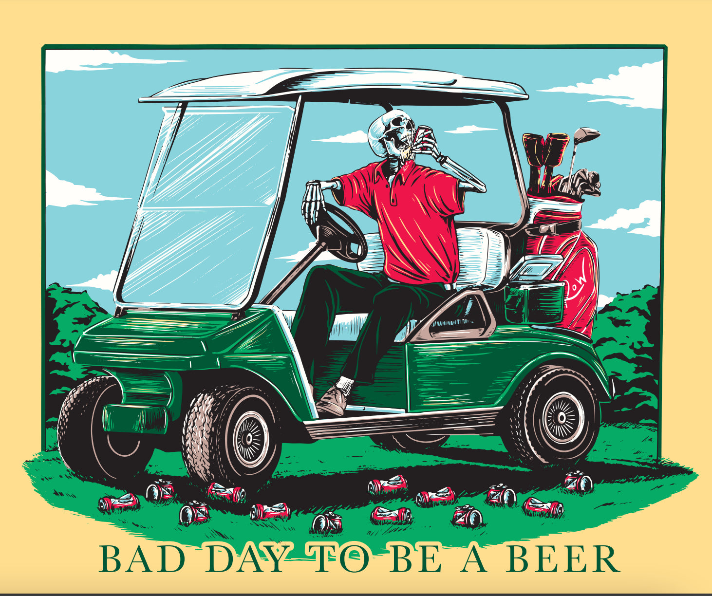 Bad Day To Be A Beer Golf Pocket Tee