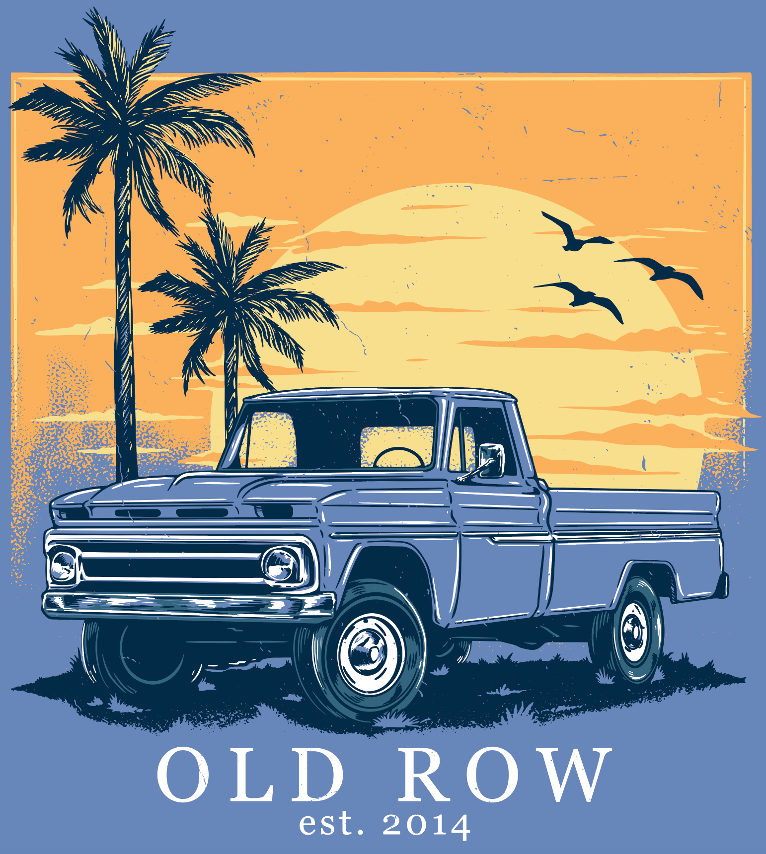 Old Row Outdoors Sunset Truck Pocket Tee