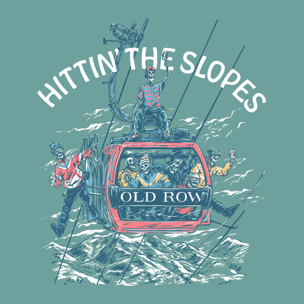 Hitting the Slopes V8 Long Sleeve Pocket Tee Old Row