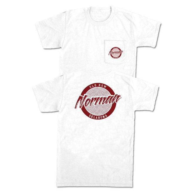 Norman, Oklahoma Circle Logo Pocket Tee-T-Shirts-Old Row U-White-S-Old Row