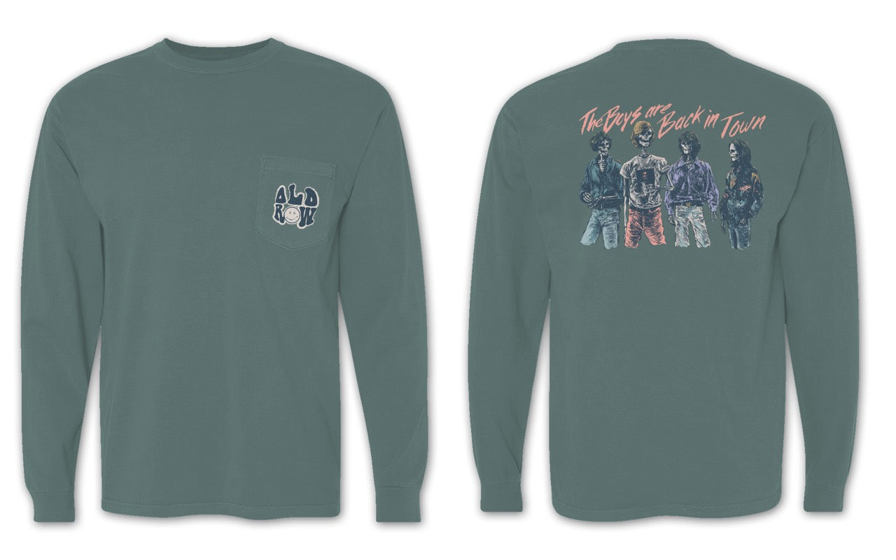 Party at the Moon Tower V2 Long Sleeve Pocket Tee